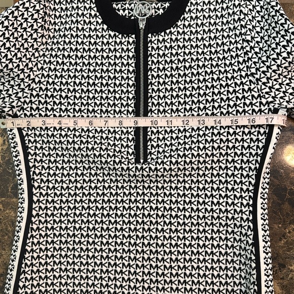 Michael Kors MK Jacquard logo print dress size L - Picture 12 of 13